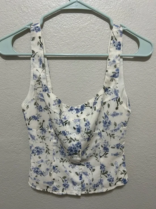 Petal + Pup Jia Floral Button Front Tank XS Sweetheart Smocked Back - Picture 4 of 8